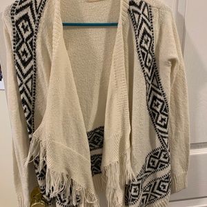 White and black cardigan